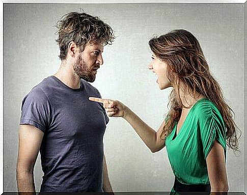 Woman is angry at man