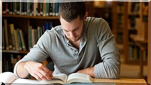 Man is learning to study effectively