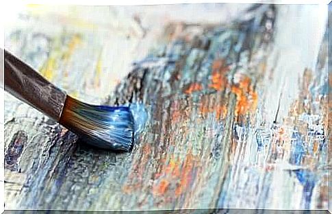 Paintbrush on canvas