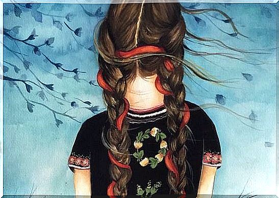 Girl with long braids