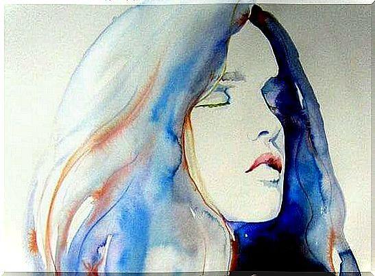 Painting of woman with watercolors