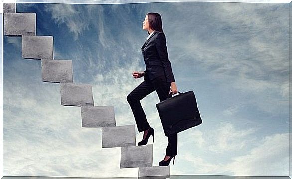 Woman on the career ladder