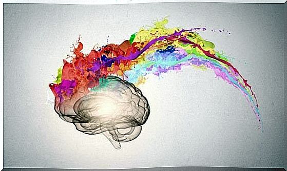 Brain with colorful paint illustrates the effect of neuromarketing