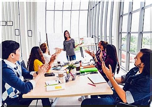 Woman making presentation for meeting