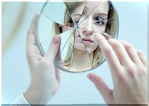 Broken mirror represents teenagers and self-esteem