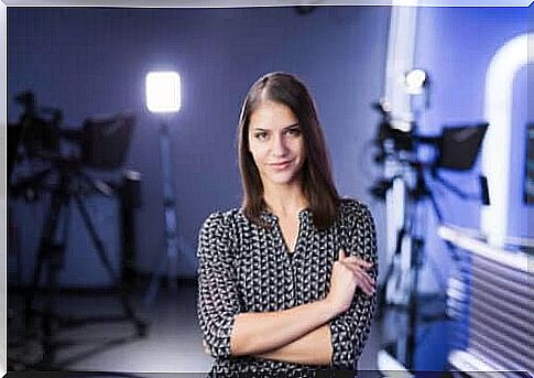 Woman on film set